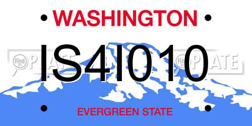 IS4I010 Washington License Plate