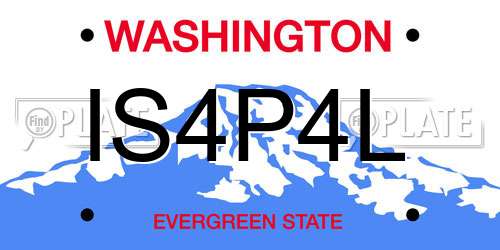IS4P4L Washington License Plate