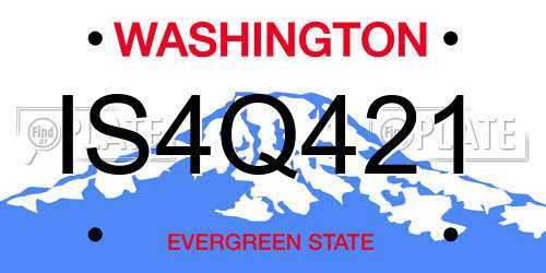 IS4Q421 Washington License Plate