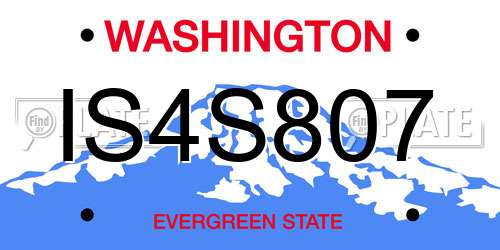 IS4S807 Washington License Plate