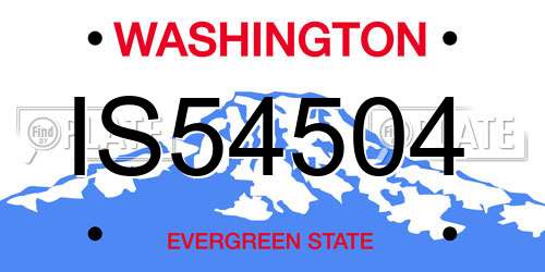 IS54504 Washington License Plate