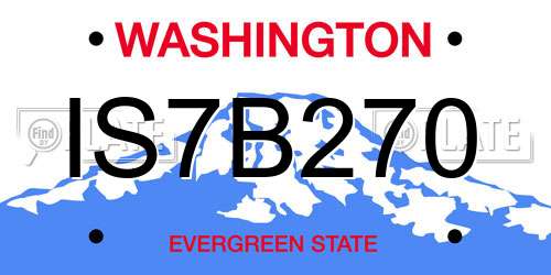 IS7B270 Washington License Plate