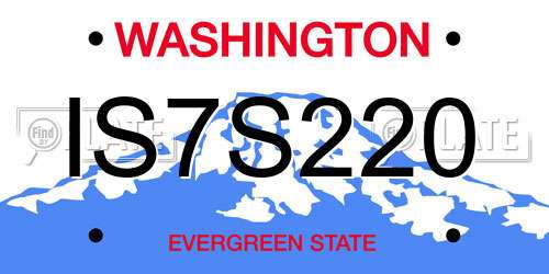 IS7S220 Washington License Plate