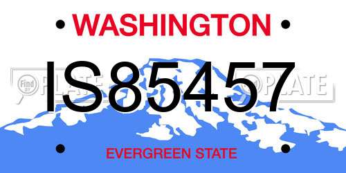 IS85457 Washington License Plate