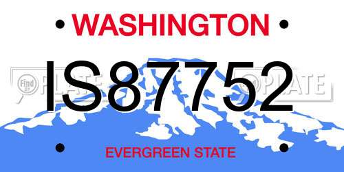 IS87752 Washington License Plate