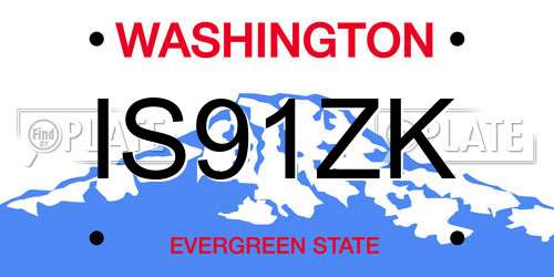 IS91ZK Washington License Plate