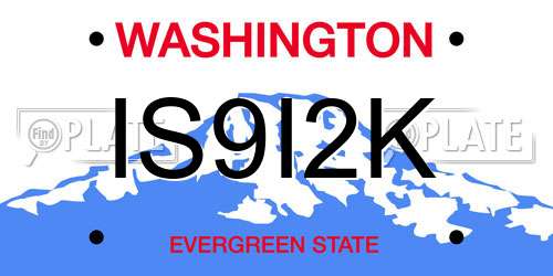 IS9I2K Washington License Plate