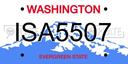 ISA5507 Washington License Plate
