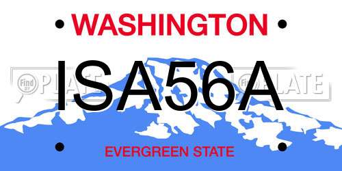 ISA56A Washington License Plate