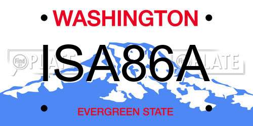 ISA86A Washington License Plate