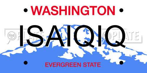 ISAIQIQ Washington License Plate
