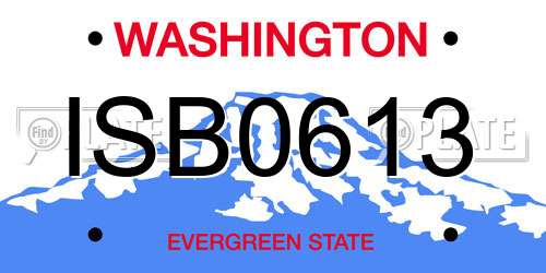 ISB0613 Washington License Plate