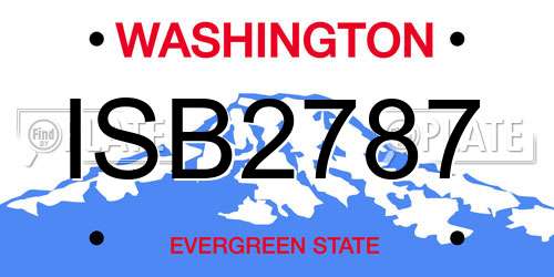 ISB2787 Washington License Plate