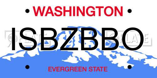 ISBZBBO Washington License Plate
