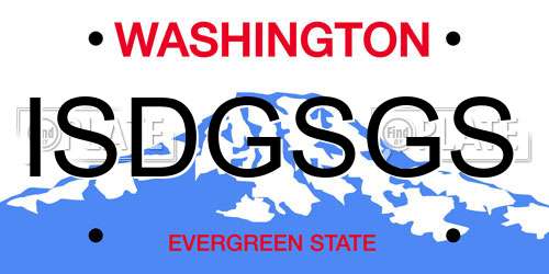 ISDGSGS Washington License Plate