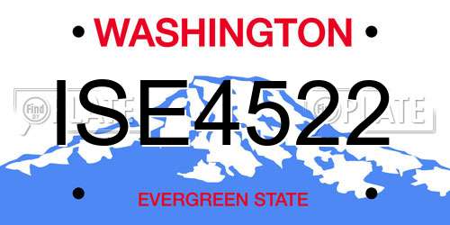 ISE4522 Washington License Plate