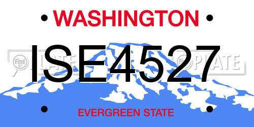 ISE4527 Washington License Plate