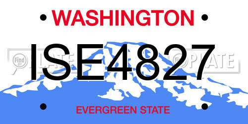 ISE4827 Washington License Plate