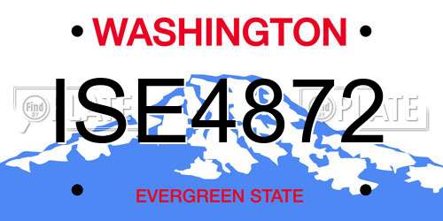 ISE4872 Washington License Plate