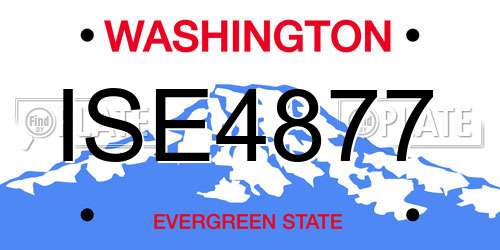 ISE4877 Washington License Plate