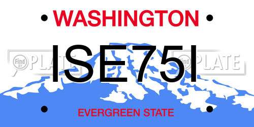 ISE75I Washington License Plate