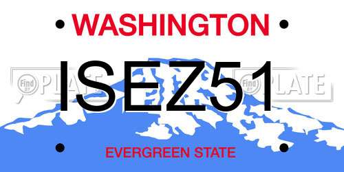 ISEZ51 Washington License Plate