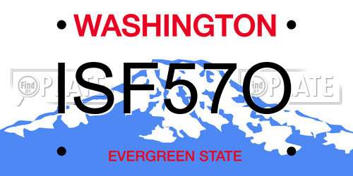 ISF57O Washington License Plate