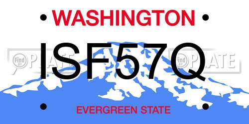 ISF57Q Washington License Plate
