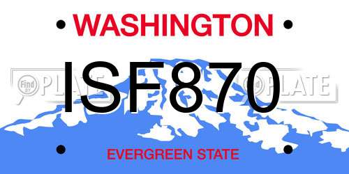 ISF870 Washington License Plate