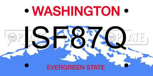 ISF87Q Washington License Plate