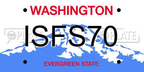 ISFS70 Washington License Plate