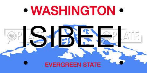 ISIBEEI Washington License Plate