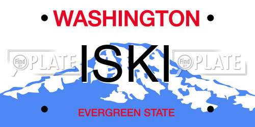 ISKI Washington License Plate