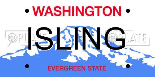 ISLING Washington License Plate