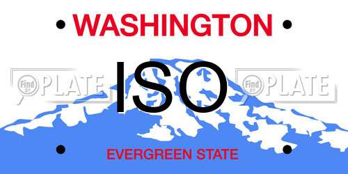 ISO Washington License Plate