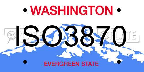 ISO3870 Washington License Plate