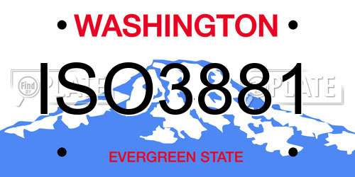 ISO3881 Washington License Plate