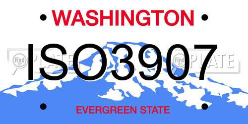 ISO3907 Washington License Plate