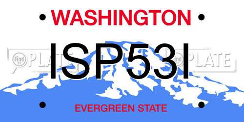 ISP53I Washington License Plate