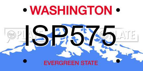 ISP575 Washington License Plate