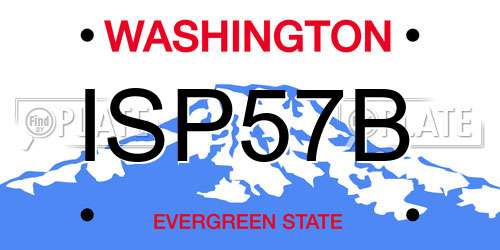 ISP57B Washington License Plate