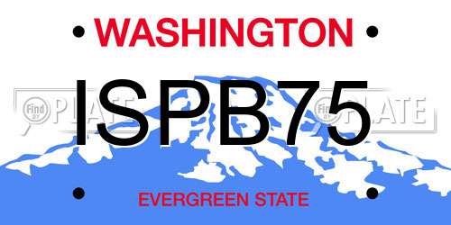 ISPB75 Washington License Plate