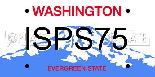 ISPS75 Washington License Plate