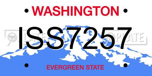 ISS7257 Washington License Plate
