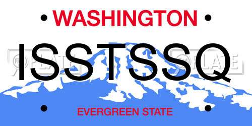 ISSTSSQ Washington License Plate