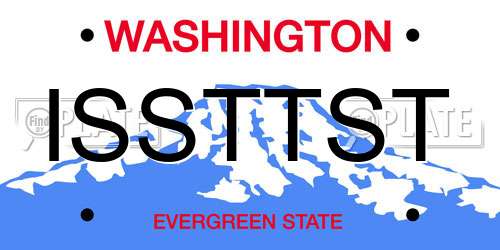ISSTTST Washington License Plate