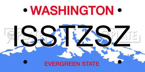 ISSTZSZ Washington License Plate