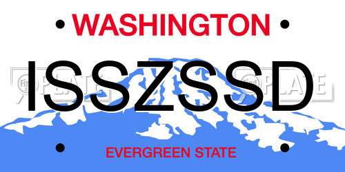 ISSZSSD Washington License Plate