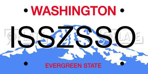 ISSZSSO Washington License Plate