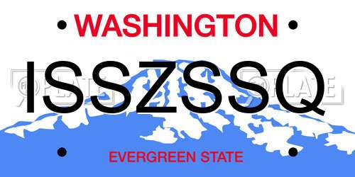 ISSZSSQ Washington License Plate